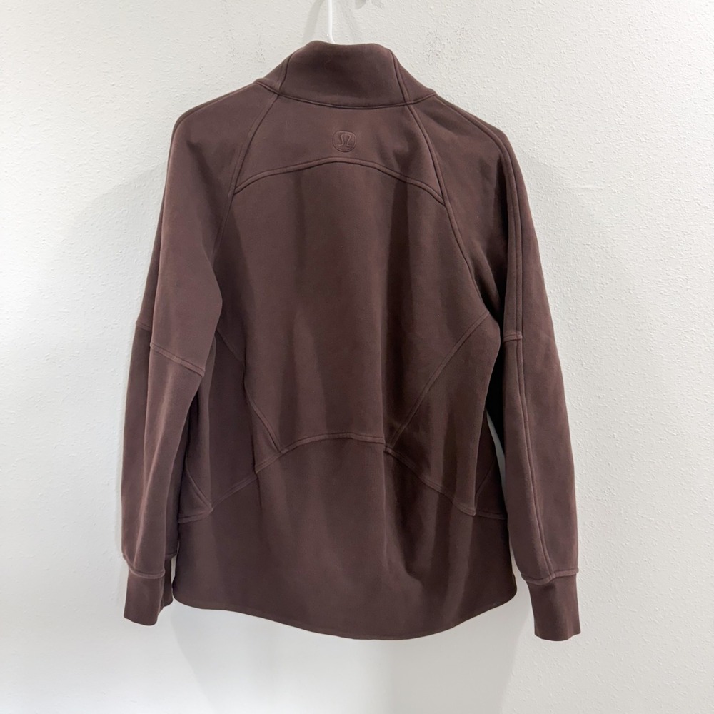 Lululemon Scuba Oversized Funnel Neck Full Zip Jacket Hoodie Crewneck Brown S - Picture 3 of 4